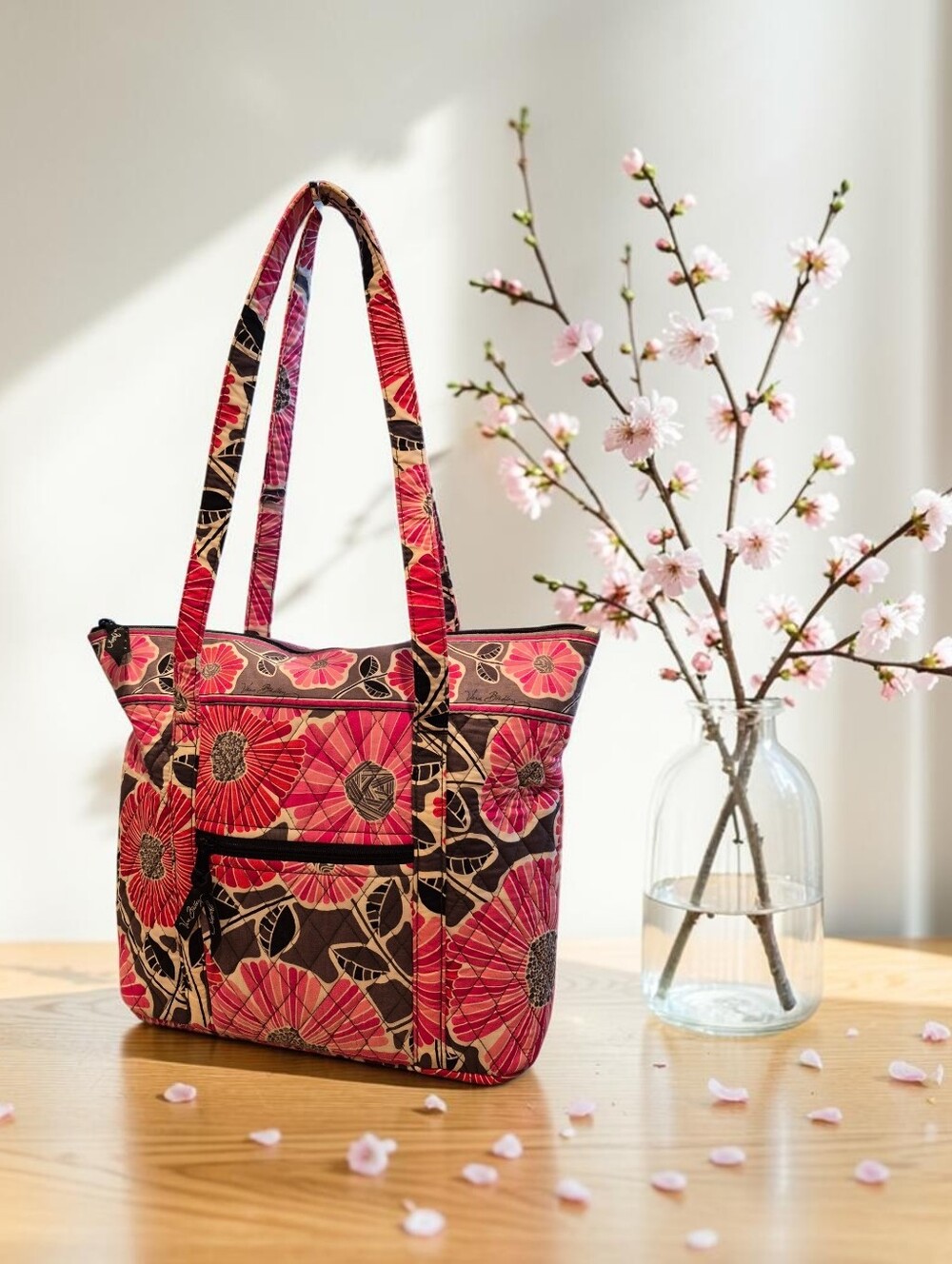 Vera Bradley Very Cheery Blossom Floral Quilted Tote